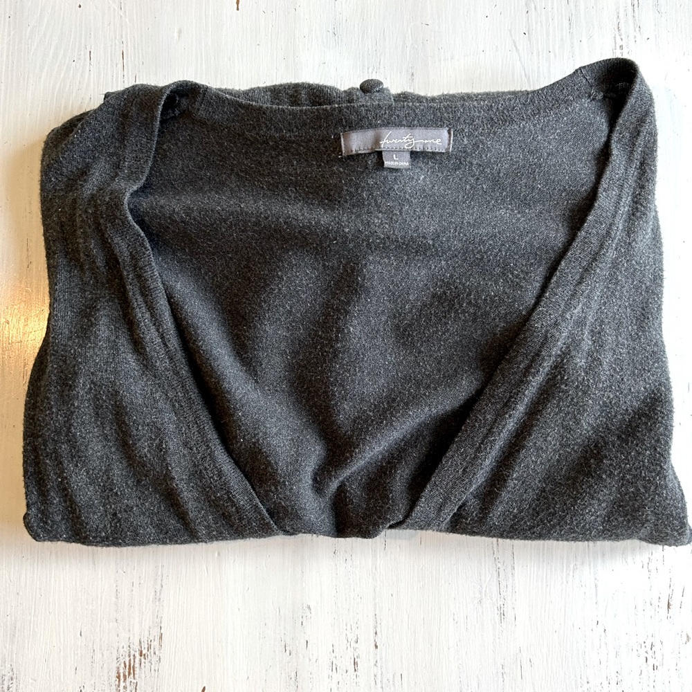 Forever 21 Charcoal Grey Knit Cardigan Sweater - Picture 3 of 5